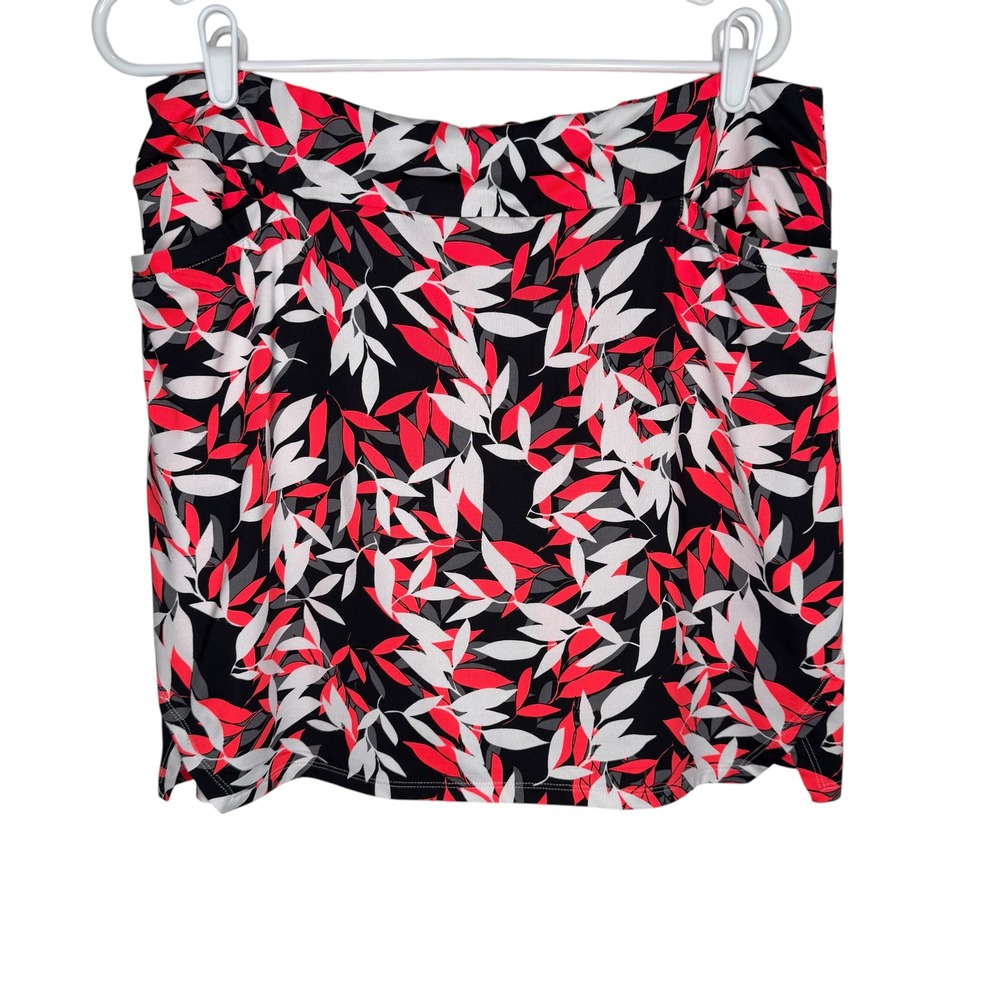 Tail White Label Womens Red Black White Leaf Print Golf Tennis Skort Size L‎